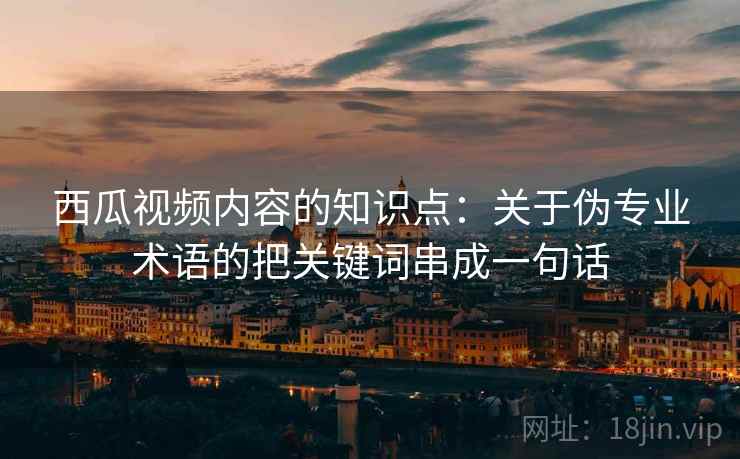 西瓜视频内容的知识点：关于伪专业术语的把关键词串成一句话